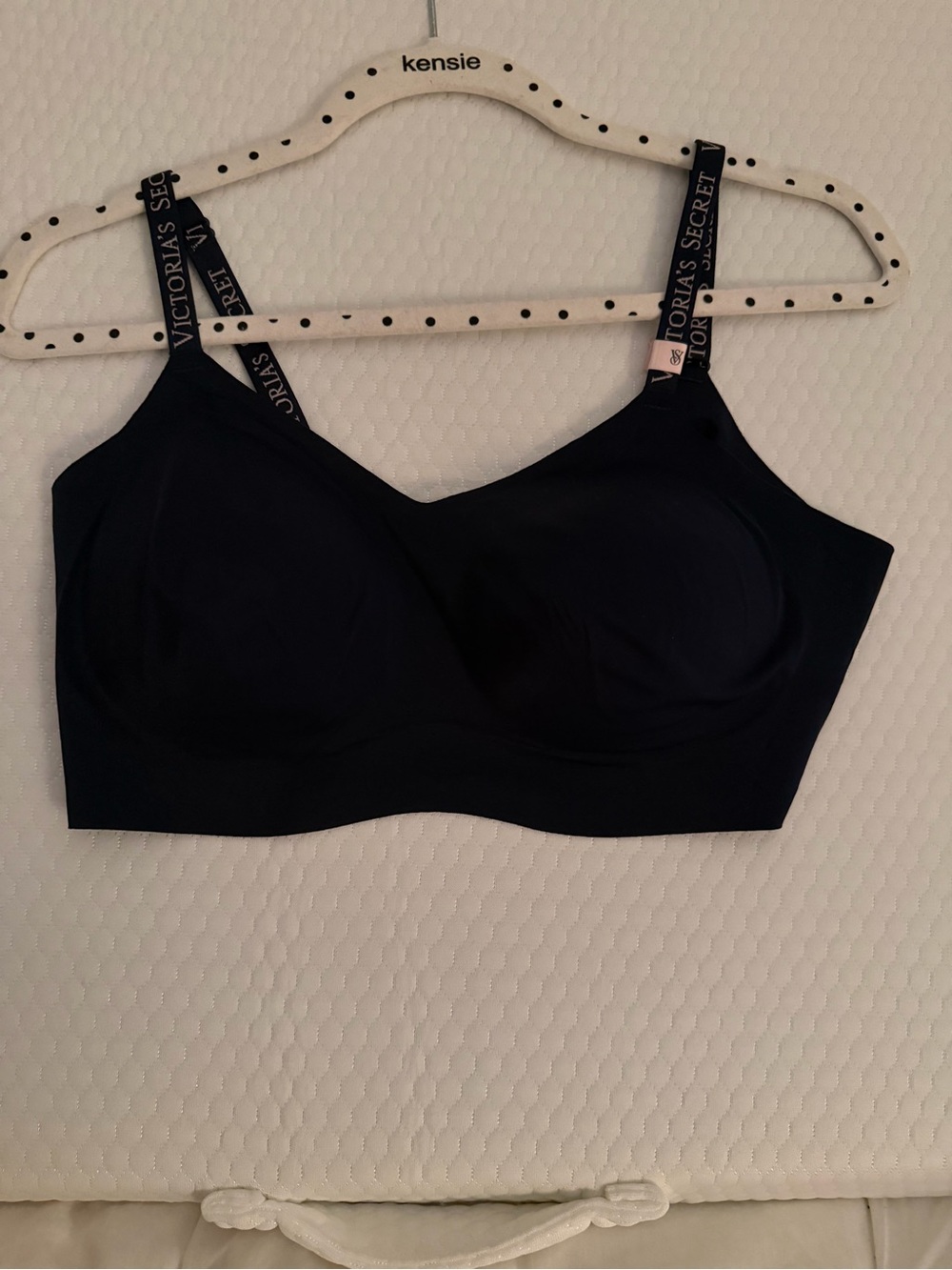 Victoria's Secret Navy Blue Wire-Free Seamless Bra with Branded Straps